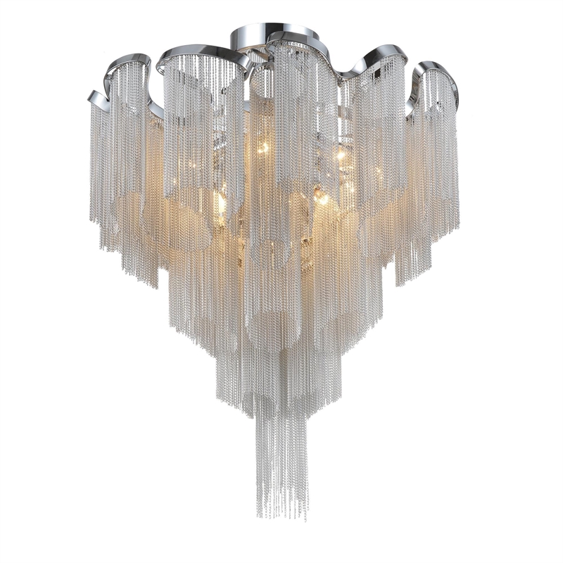 CWI Lighting Daisy 13 Light Metal Indoor Flush Mount in Chrome