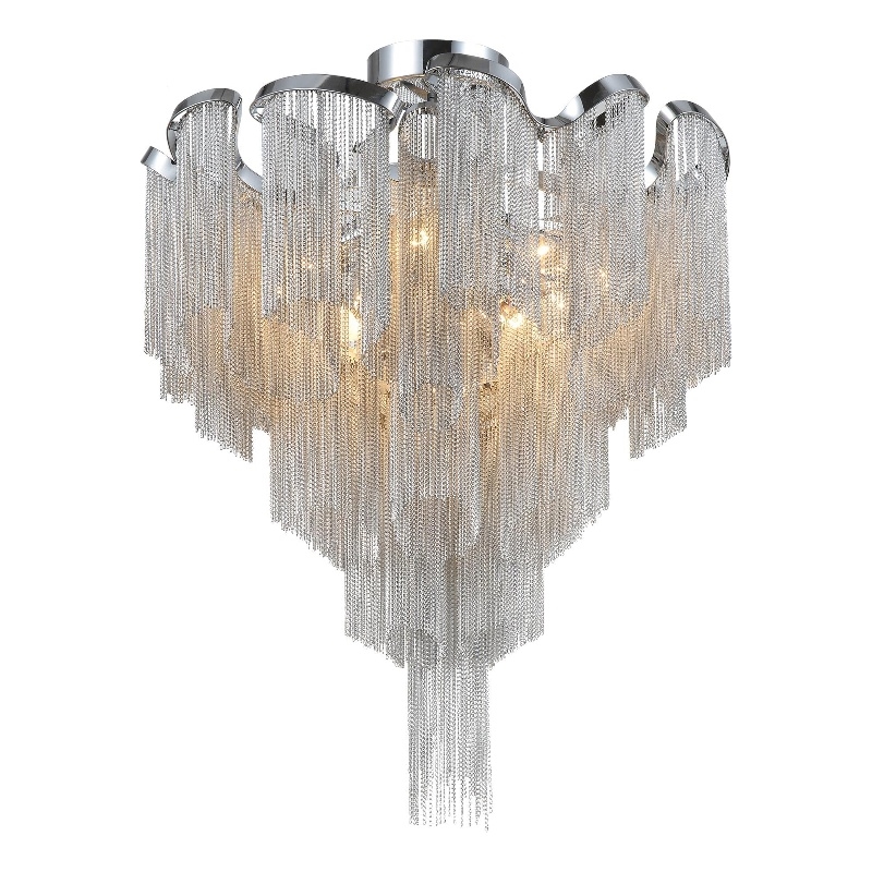 CWI Lighting Daisy 13 Light Metal Indoor Flush Mount in Chrome
