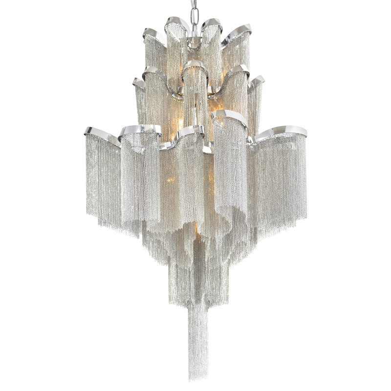 CWI Lighting Daisy 16 Light Contemporary Metal Down Chandelier in Chrome
