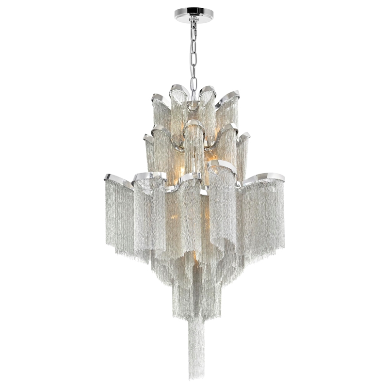 CWI Lighting Daisy 16 Light Contemporary Metal Down Chandelier in Chrome
