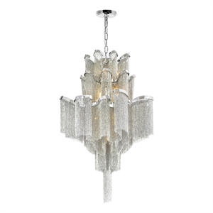 CWI Lighting Daisy 16 Light Contemporary Metal Down Chandelier in Chrome