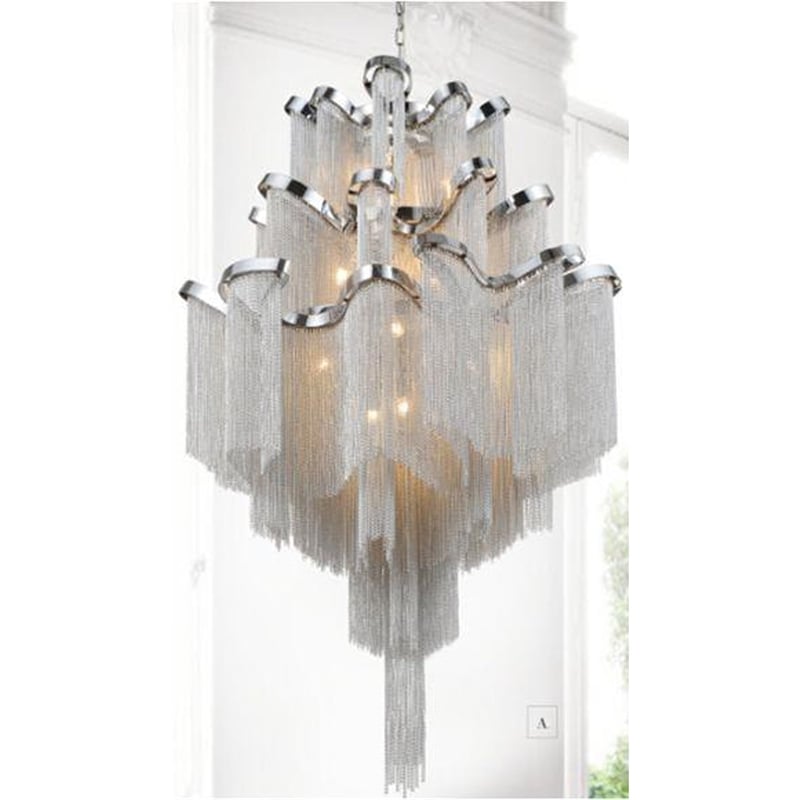 CWI Lighting Daisy 17 Light Transitional Metal Down Chandelier in Chrome