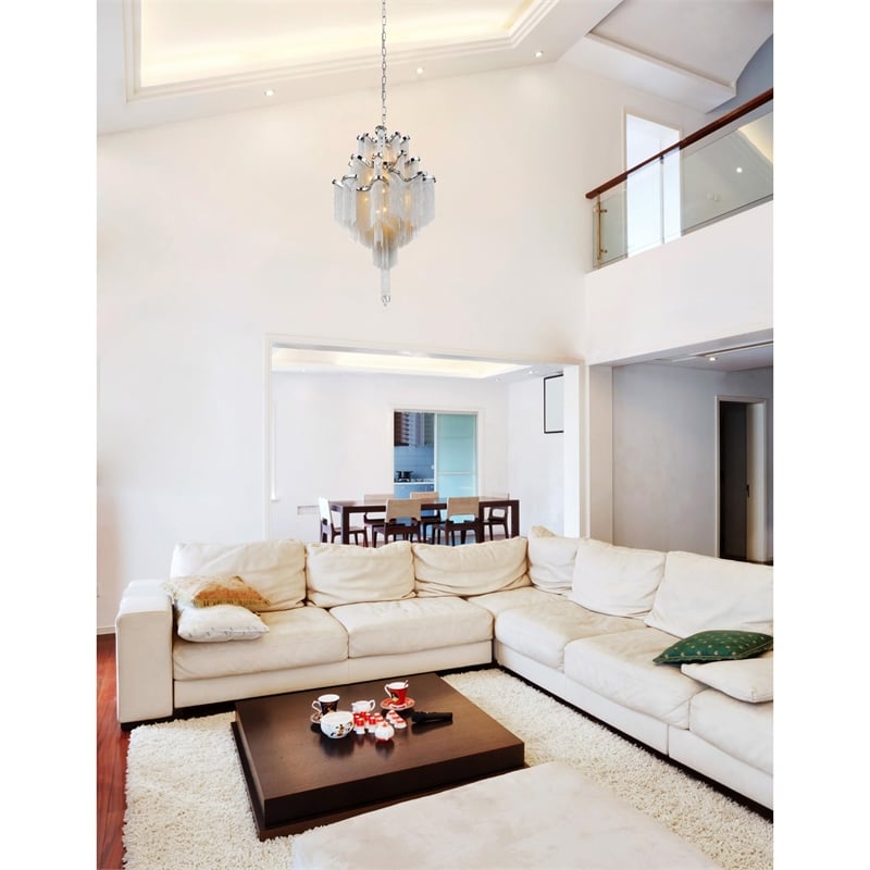 CWI Lighting Daisy 17 Light Transitional Metal Down Chandelier in Chrome