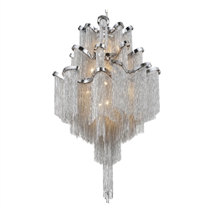 CWI Lighting Daisy 17 Light Transitional Metal Down Chandelier in Chrome