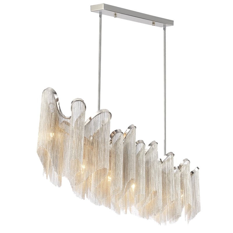 CWI Lighting Daisy 7 Light Transitional Metal Down Chandelier in Chrome