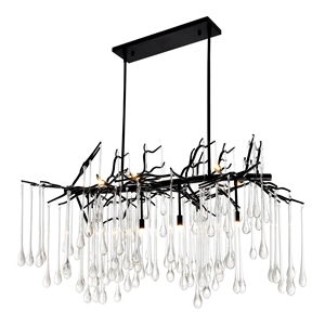 CWI Lighting Anita 10 Light Glass Indoor Chandelier in Black