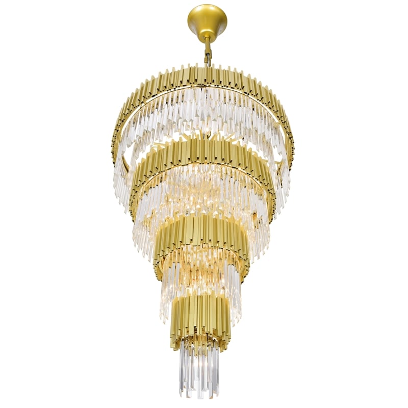 CWI Lighting Deco 34 Light Down Metal Chandelier in Medallion Gold