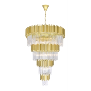 CWI Lighting Deco 34 Light Down Metal Chandelier in Medallion Gold