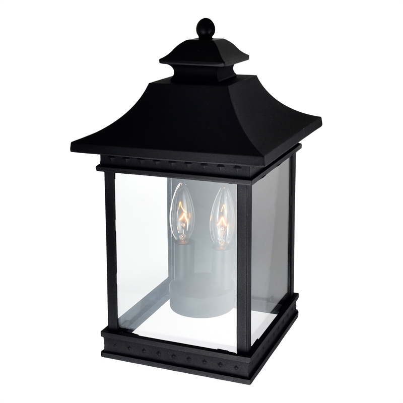 CWI Lighting Cleveland 2 Light Metal Outdoor Wall Light in Black