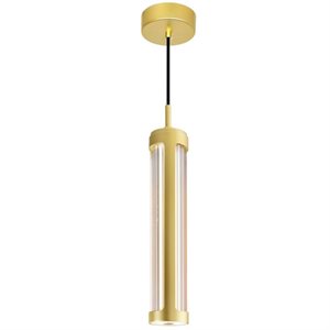 cwl lighting neva 1-light glass led integrated chandelier in satin gold