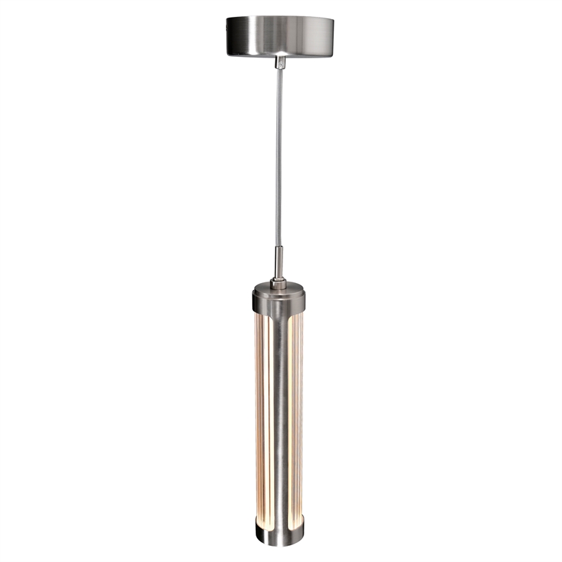 CWI Lighting Neva 1 Light Glass LED Integrated Chandelier in Satin Nickel