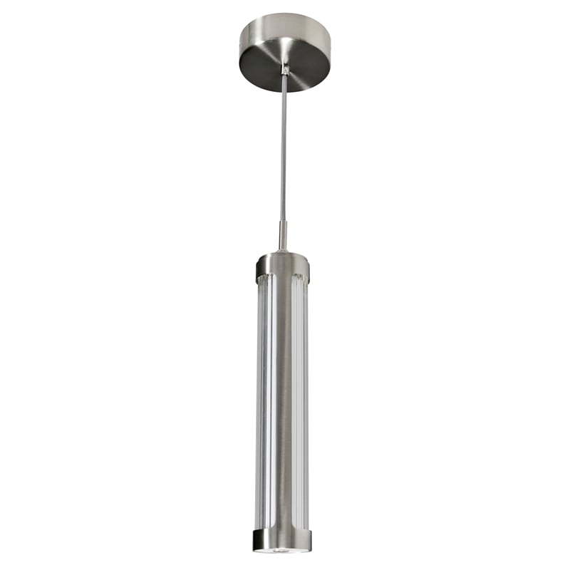 CWI Lighting Neva 1 Light Glass LED Integrated Chandelier in Satin Nickel