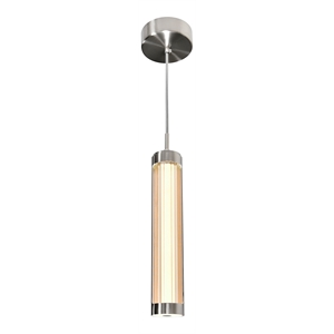 cwl lighting neva 1-light glass led integrated chandelier in satin nickel