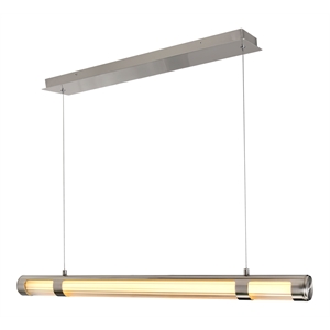 CWI Lighting Neva 1 Light Glass LED Integrated Mini Pendant in Satin Nickel