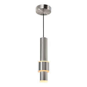 cwi lighting lena 1 light led integrated metal mini pendant in nickel