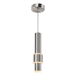CWI Lighting Lena 1 Light LED Integrated Metal Mini Pendant in Nickel