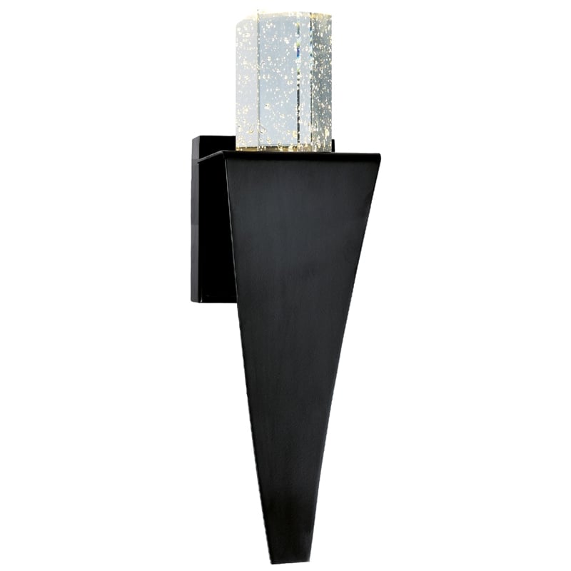CWI Lighting Catania Crystal LED Integrated Indoor Wall Light in Black