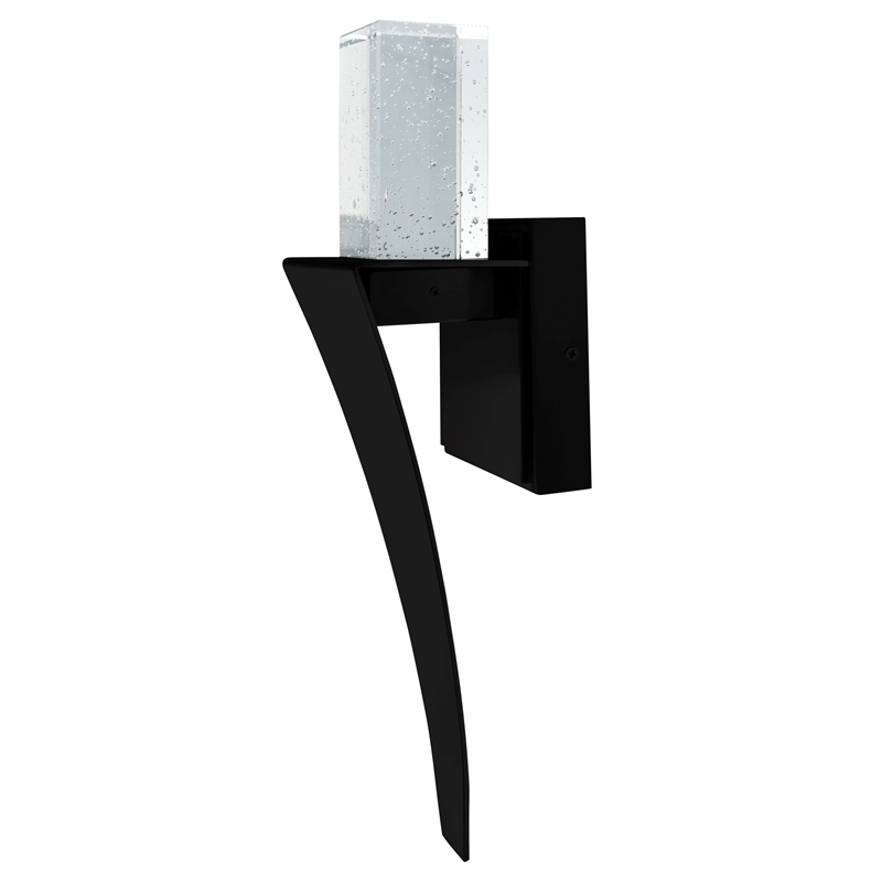 CWI Lighting Catania Crystal LED Integrated Indoor Wall Light in Black