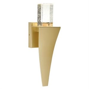 CWI Lighting Catania Crystal LED Integrated Indoor Wall Light in Gold