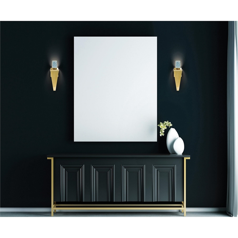 CWI Lighting Catania Crystal LED Integrated Indoor Wall Light in Gold