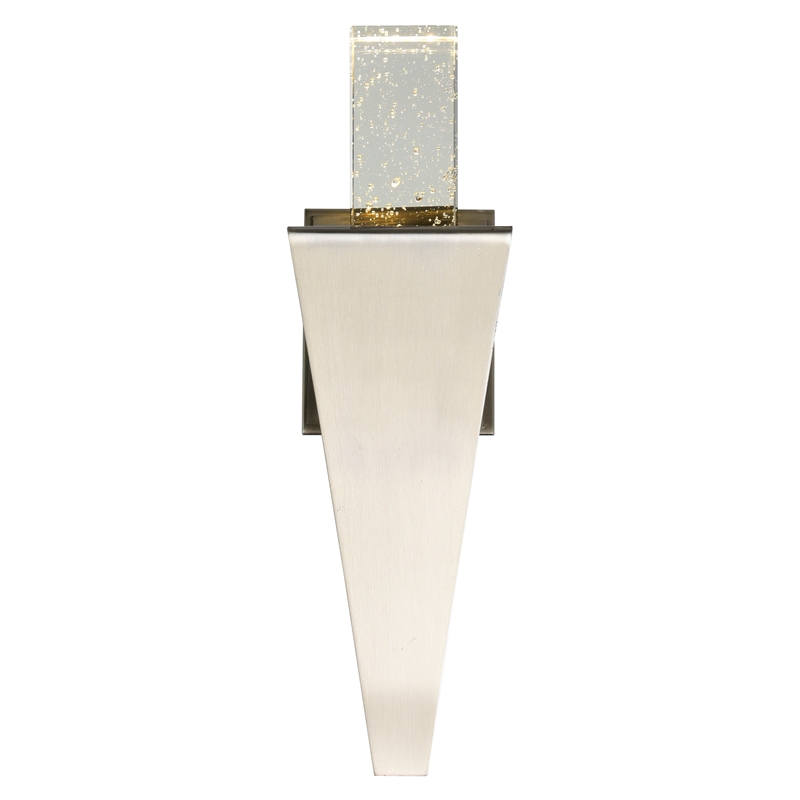 CWI Lighting Catania 1 Light LED Integrated Metal Wall Light in Satin Nickel