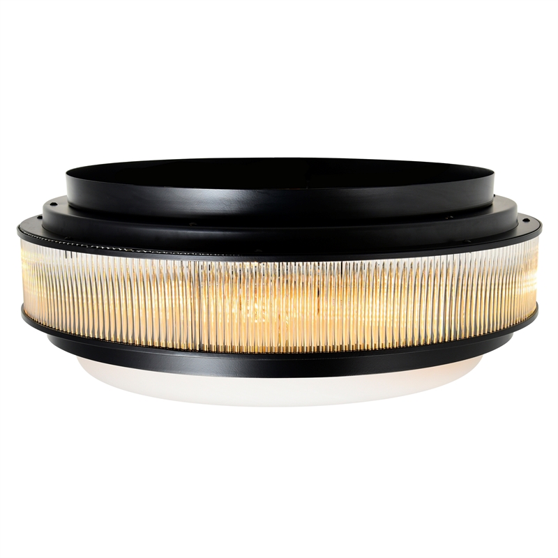 CWI Lighting Valdivia 4 Light Glass Indoor Flush Mount in Black