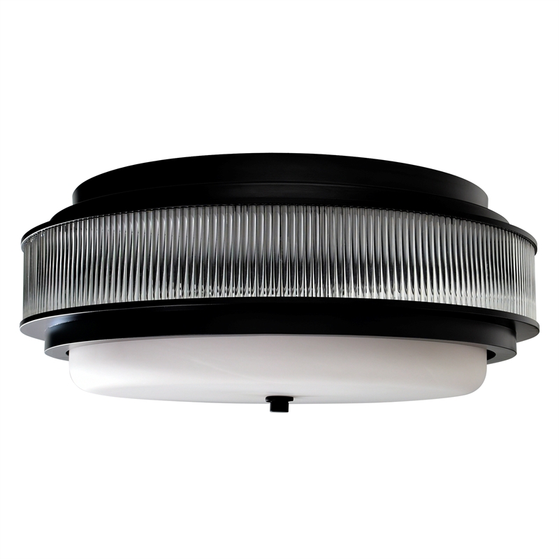 CWI Lighting Valdivia 4 Light Glass Indoor Flush Mount in Black