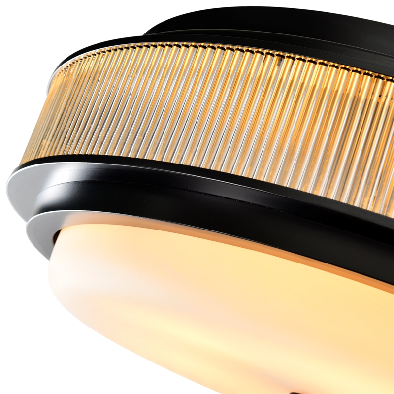 CWI Lighting Valdivia 4 Light Glass Indoor Flush Mount in Black