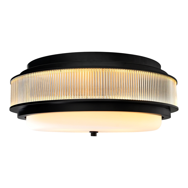 CWI Lighting Valdivia 4 Light Glass Indoor Flush Mount in Black