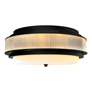 cwl lighting valdivia 4-light glass indoor flush mount in black