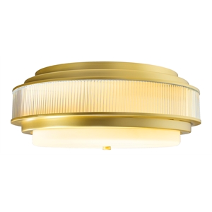 cwl lighting valdivia 4-light glass indoor flush mount in satin gold