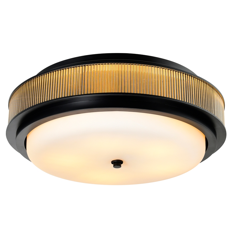 CWI Lighting Valdivia 5 Light Glass Indoor Flush Mount in Black