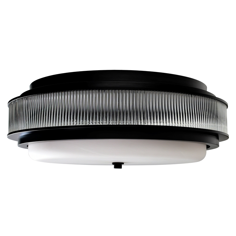 CWI Lighting Valdivia 5 Light Glass Indoor Flush Mount in Black