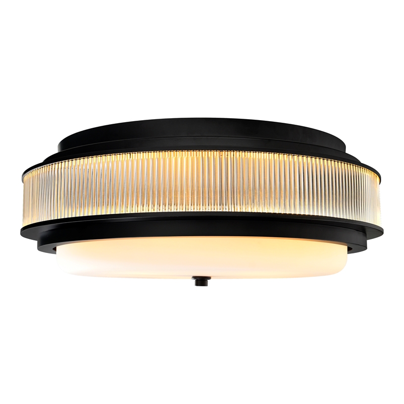 CWI Lighting Valdivia 5 Light Glass Indoor Flush Mount in Black
