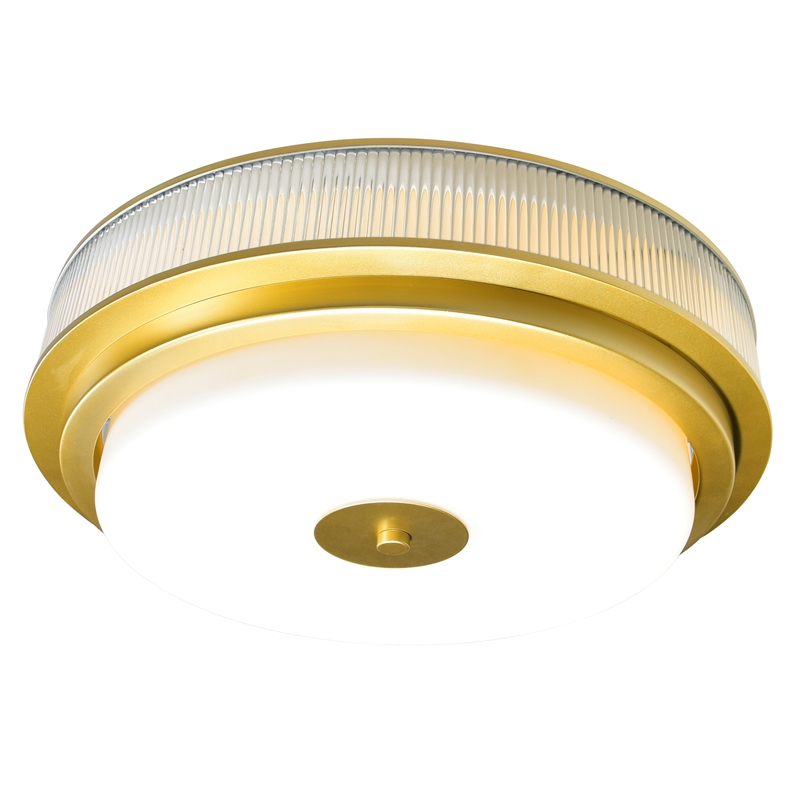 CWI Lighting Valdivia 5 Light Glass Indoor Flush Mount in Satin Gold