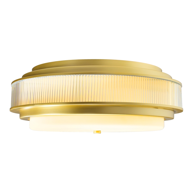 CWI Lighting Valdivia 5 Light Glass Indoor Flush Mount in Satin Gold