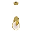 CWI Lighting Tranche Metal LED Mini Pendant in Brushed Brass