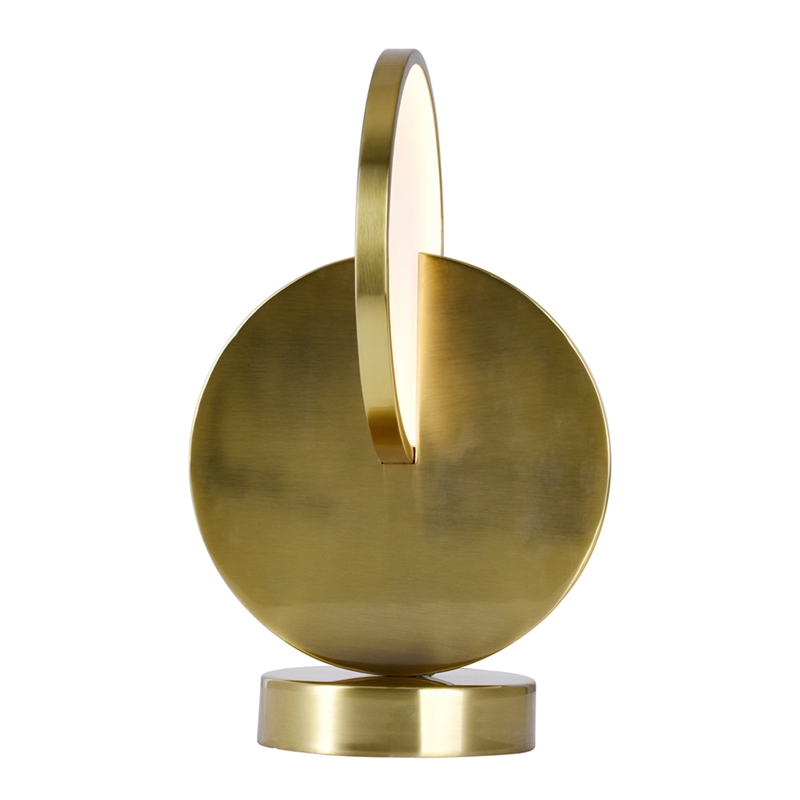 CWI Lighting Tranche Integrated LED Metal Table Lamp in Brushed Brass