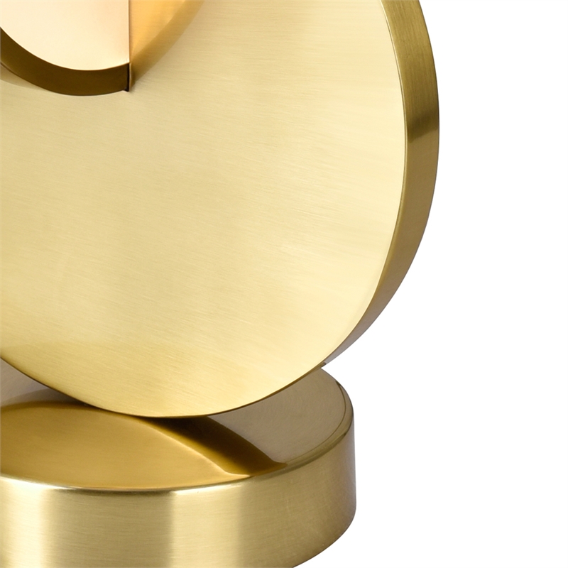 CWI Lighting Tranche Integrated LED Metal Table Lamp in Brushed Brass