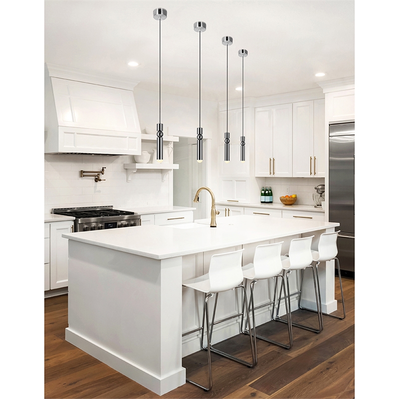 CWI Lighting Chime Metal LED Mini Pendant in Polished Nickel