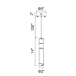 CWI Lighting Chime Metal LED Mini Pendant in Polished Nickel