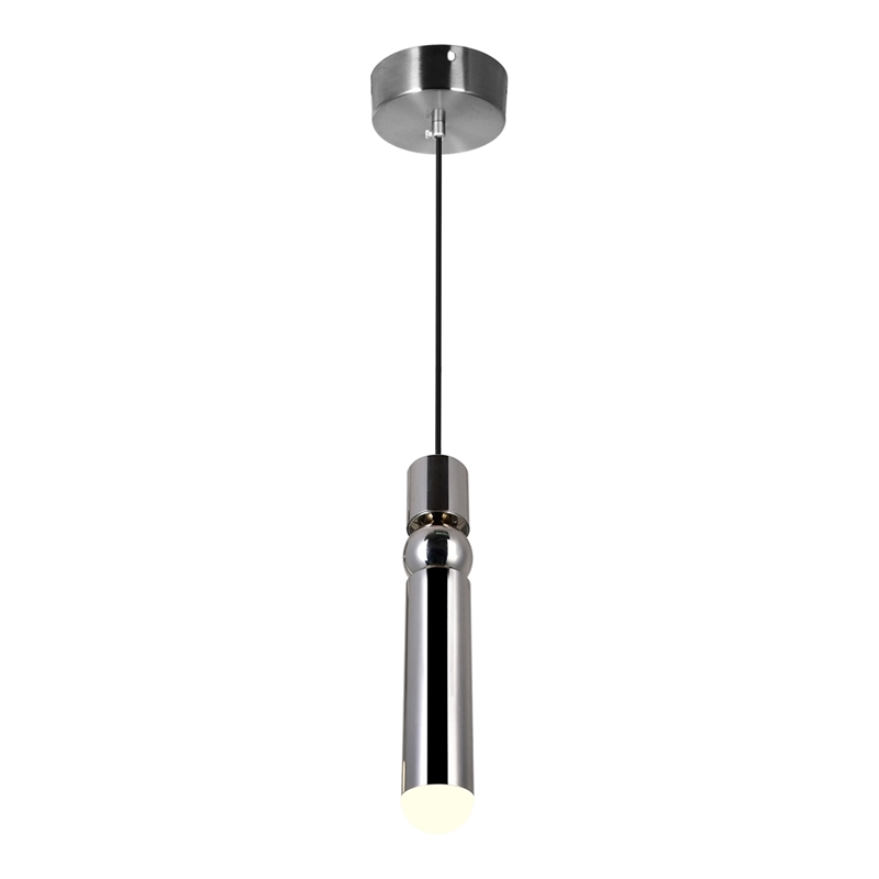 CWI Lighting Chime Metal LED Mini Pendant in Polished Nickel