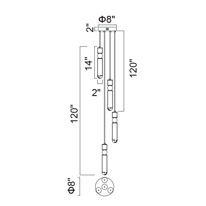 CWI Lighting Chime 4 Light Integrated LED Metal Pendant in Polished Nickel