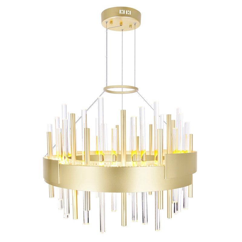 CWI Lighting Millipede Integrated LED Metal Chandelier in Satin Gold