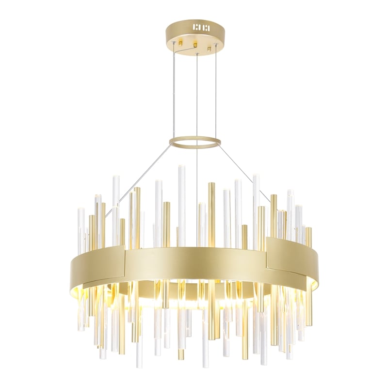 CWI Lighting Millipede Integrated LED Metal Chandelier in Satin Gold
