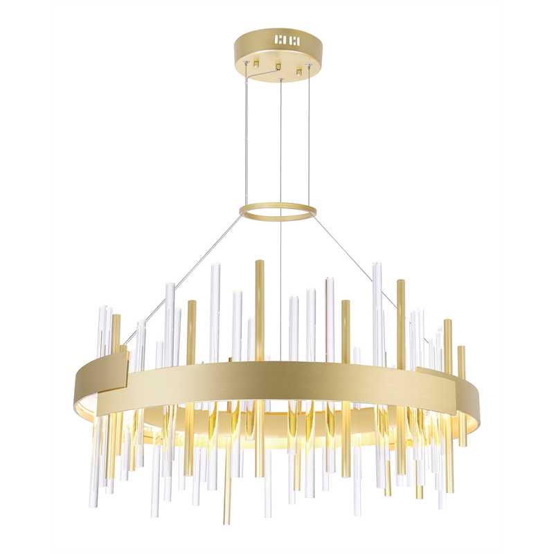 CWI Lighting Millipede Integrated LED Metal Chandelier in Satin Gold