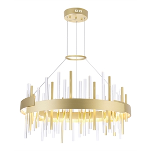 CWI Lighting Millipede Integrated LED Metal Chandelier in Satin Gold
