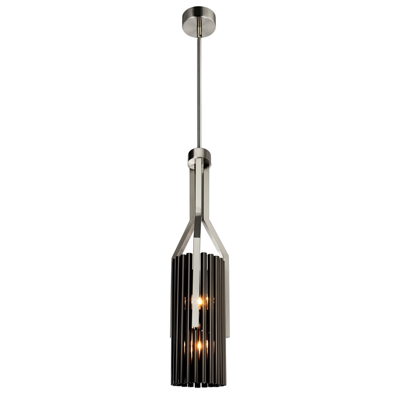 CWI Lighting Fermont 6 Light Metal Mini Pendant in Stain Nickel/Pearl Black