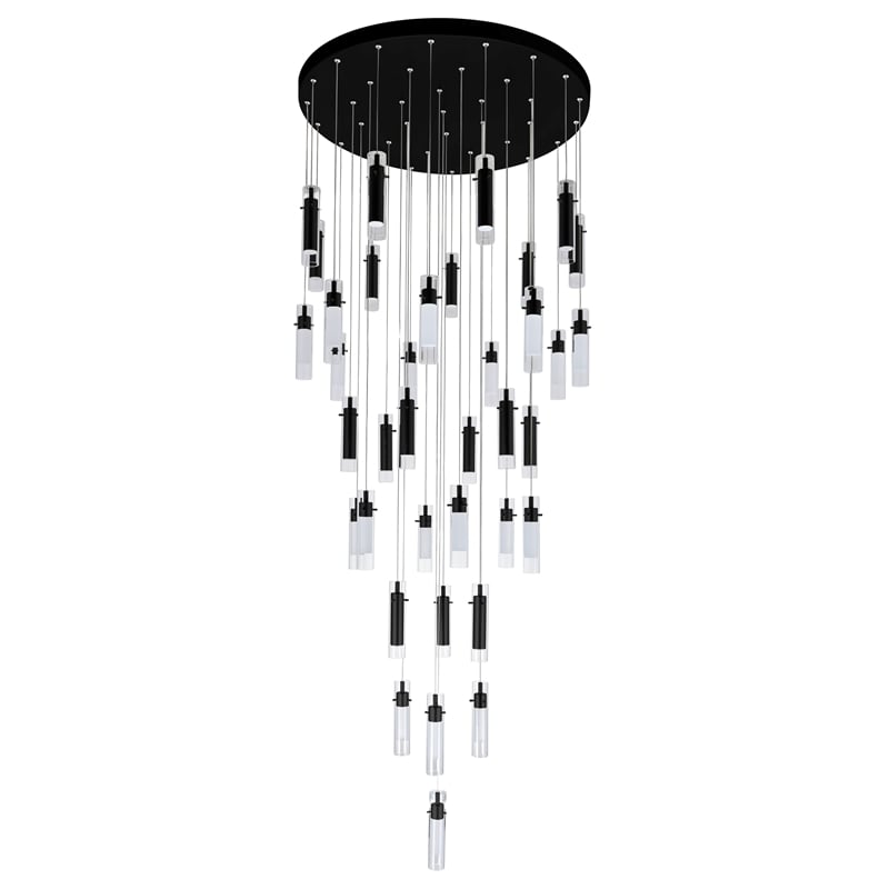 CWI Lighting  Olinda 37 Light LED Integrated Metal Chandelier in Black
