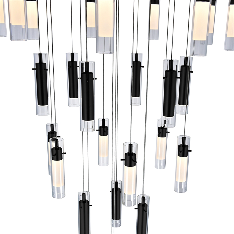 CWI Lighting  Olinda 37 Light LED Integrated Metal Chandelier in Black